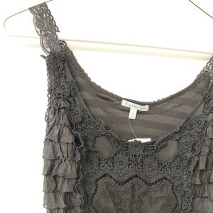 NWT Charlotte Russe black lace tank S